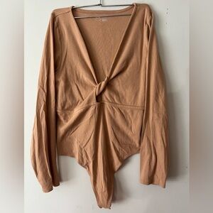 Aerie Twist Front Long Sleeve Bodysuit
